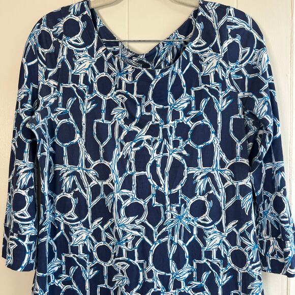 Lilly Pulitzer Hollee High Tide Lucky Bamboo Dress Sz Medium - Picture 4 of 10